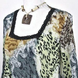 Bell Sleeve Blouse Multicolor Flowy  S